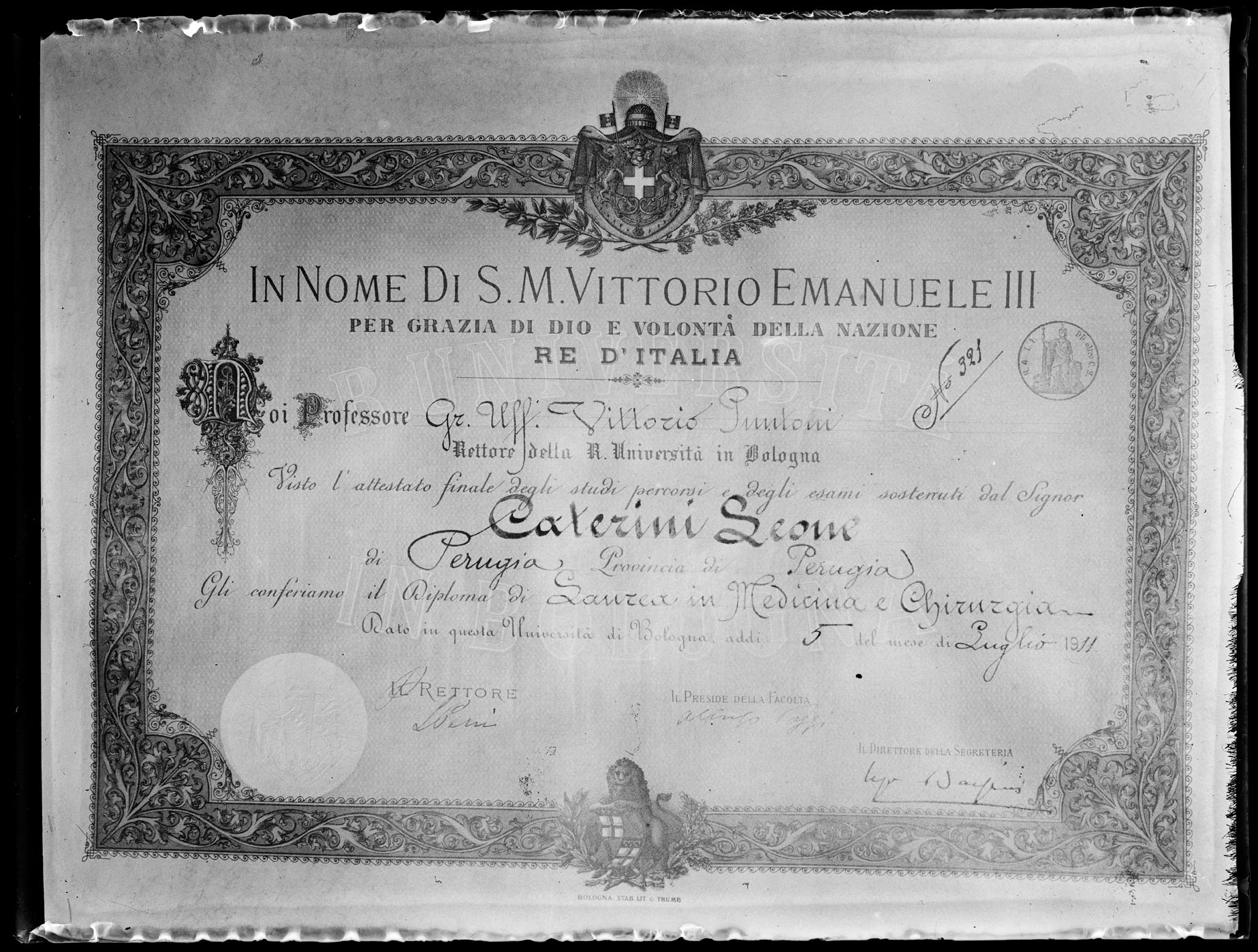 L1768 (negativo) di studio di vetrate artistiche Moretti-Caselli (fine/ inizio XX/ XXI)