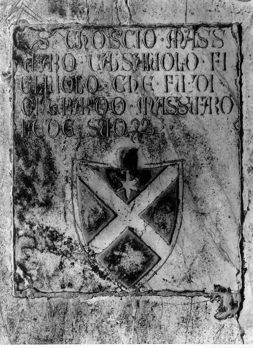 Coscio Massufaro, calzaiolo (lastra tombale) - bottega pisana (sec. XIV)
