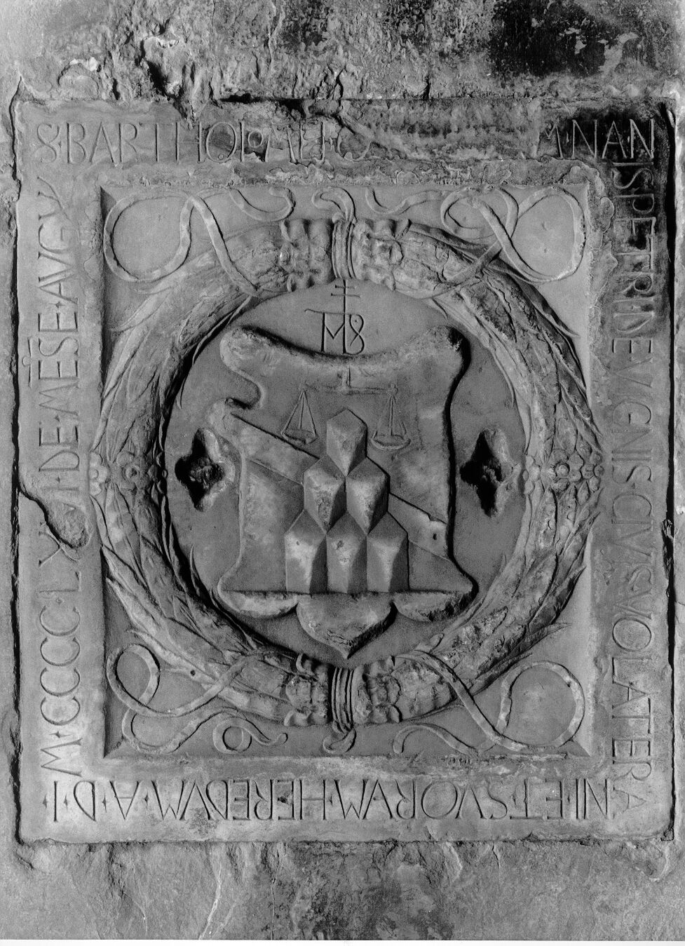 Bartolomeo di Nanni Peri de Vignis (lastra tombale) di Andrea Guardi (bottega) (sec. XV)