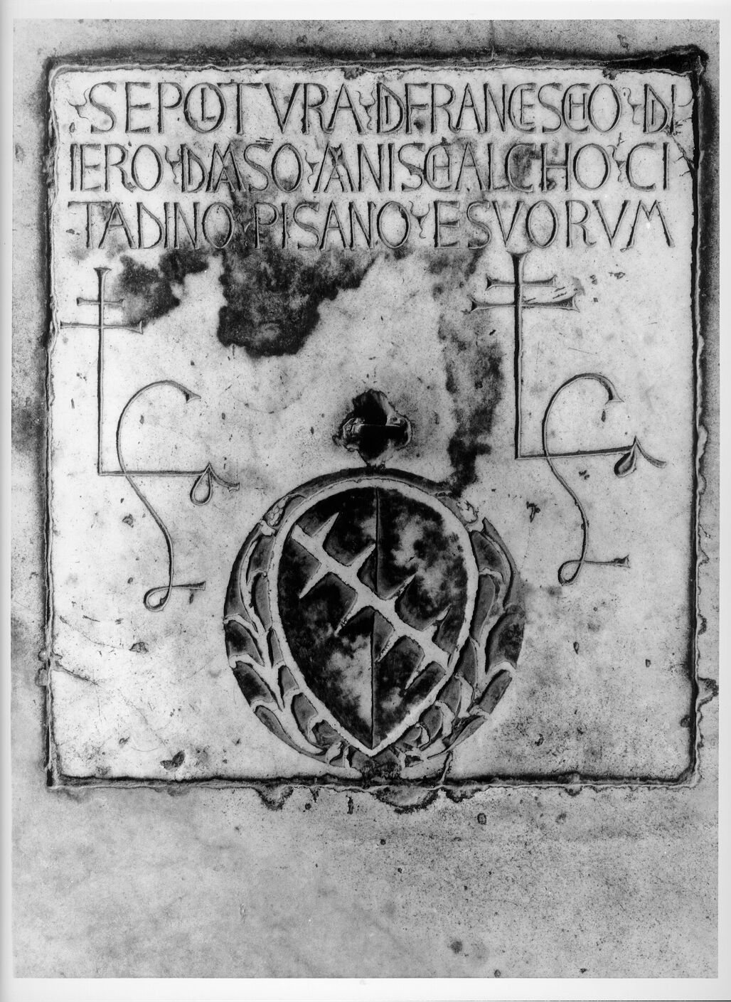 Francesco di Piero di Maso, maniscalco (lastra tombale) - bottega pisana (sec. XV)