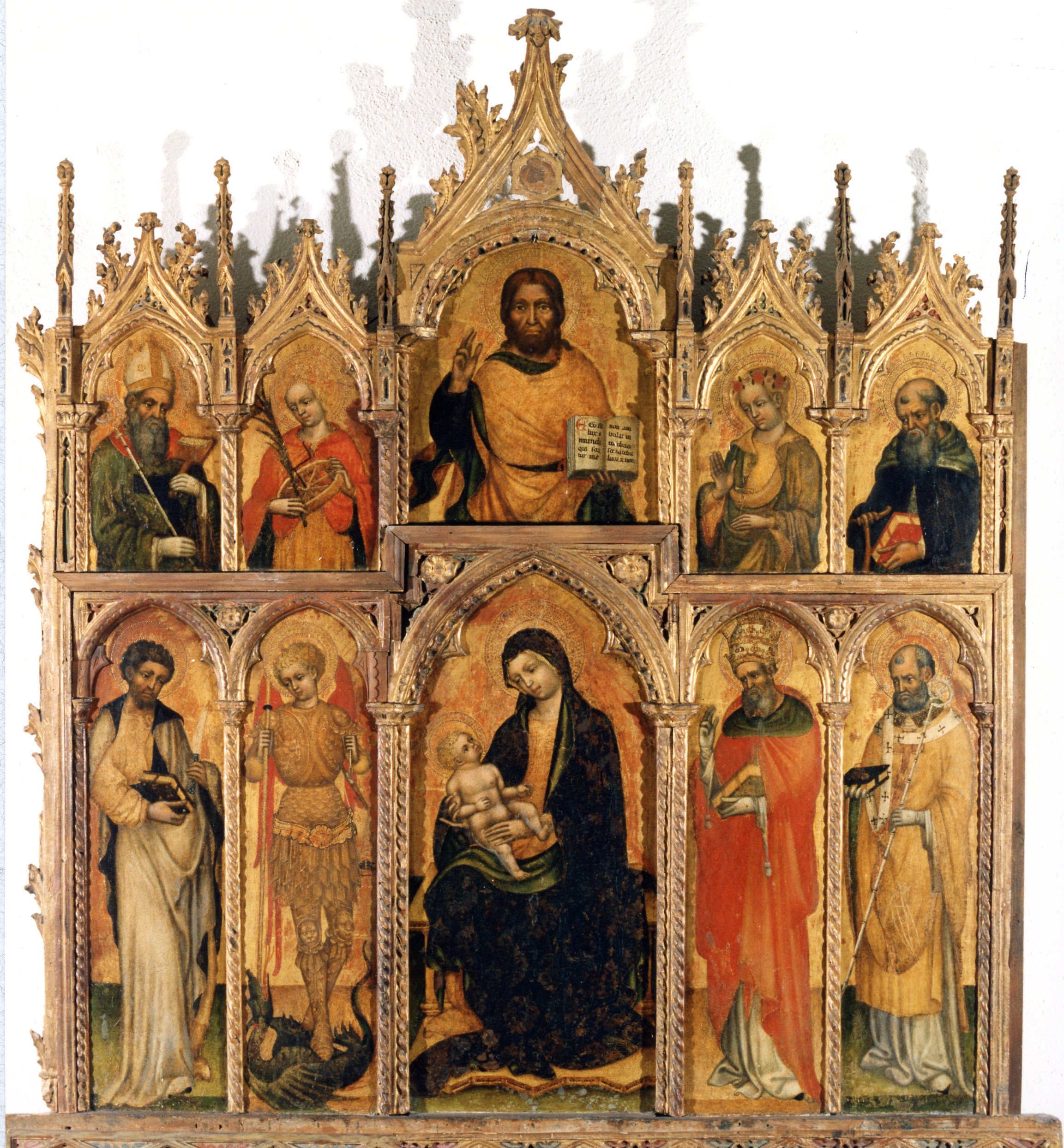 Madonna con Bambino (scomparto di polittico, elemento d'insieme) di Jacobello del Fiore (attribuito) (sec. XV)