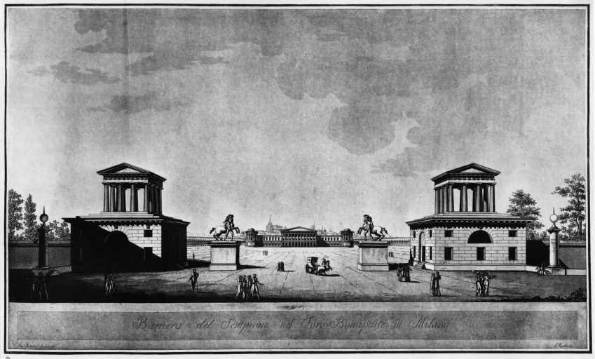 Milano - Foro Bonaparte - Barriera del Sempione (negativo) di Antolini, Giovanni Antonio, anonimo (seconda meta' XX)