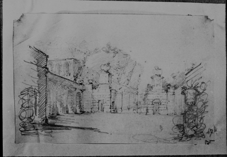 Roma - Villa Borghese - Muro torto - veduta (negativo) di Ricciardelli, Luigi, Asprucci, Antonio, Asprucci, Mario, Foto Morelli (seconda meta' XX)