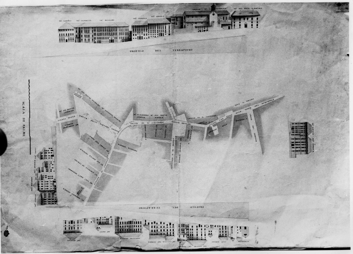 Genova - Piazza San Domenico - planimetria (positivo) di Barabino, Carlo, anonimo (seconda meta' XX)