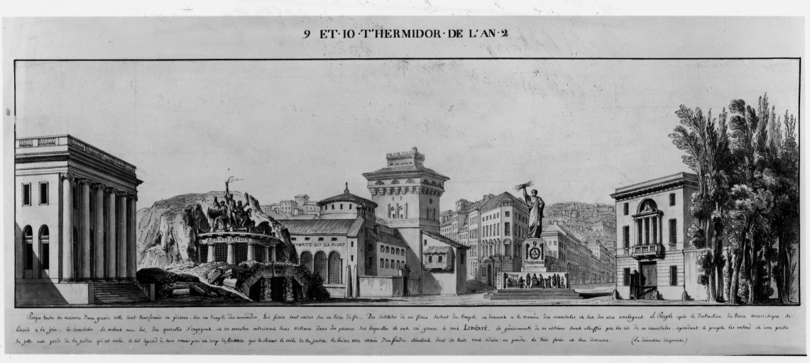 Rivoluzione francese - 9 Termidoro - Scenografia (positivo) di Brongniart, Alexandre-Théodore, anonimo (seconda meta' XX)