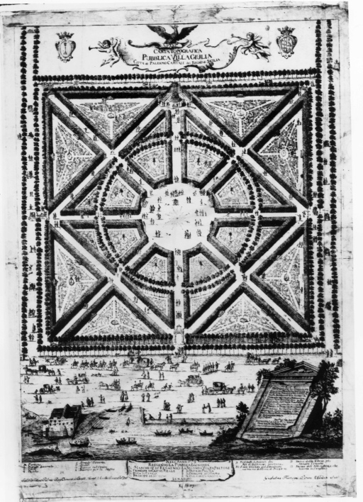 Palermo - Villa Giulia - pianta (negativo) di Marabitti, Orazio, anonimo (seconda meta' XX)