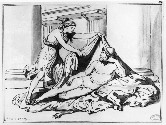 Ulisse - ancella (positivo) di Pinelli, Bartolomeo, Foto Giandean, Roma (seconda meta' XX)