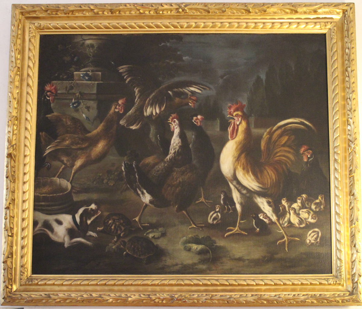 Natura morta con animali da cortile (dipinto) di Crivelli Giovanni detto Crivellino (maniera) - ambito lombardo (prima metà sec. XVIII)