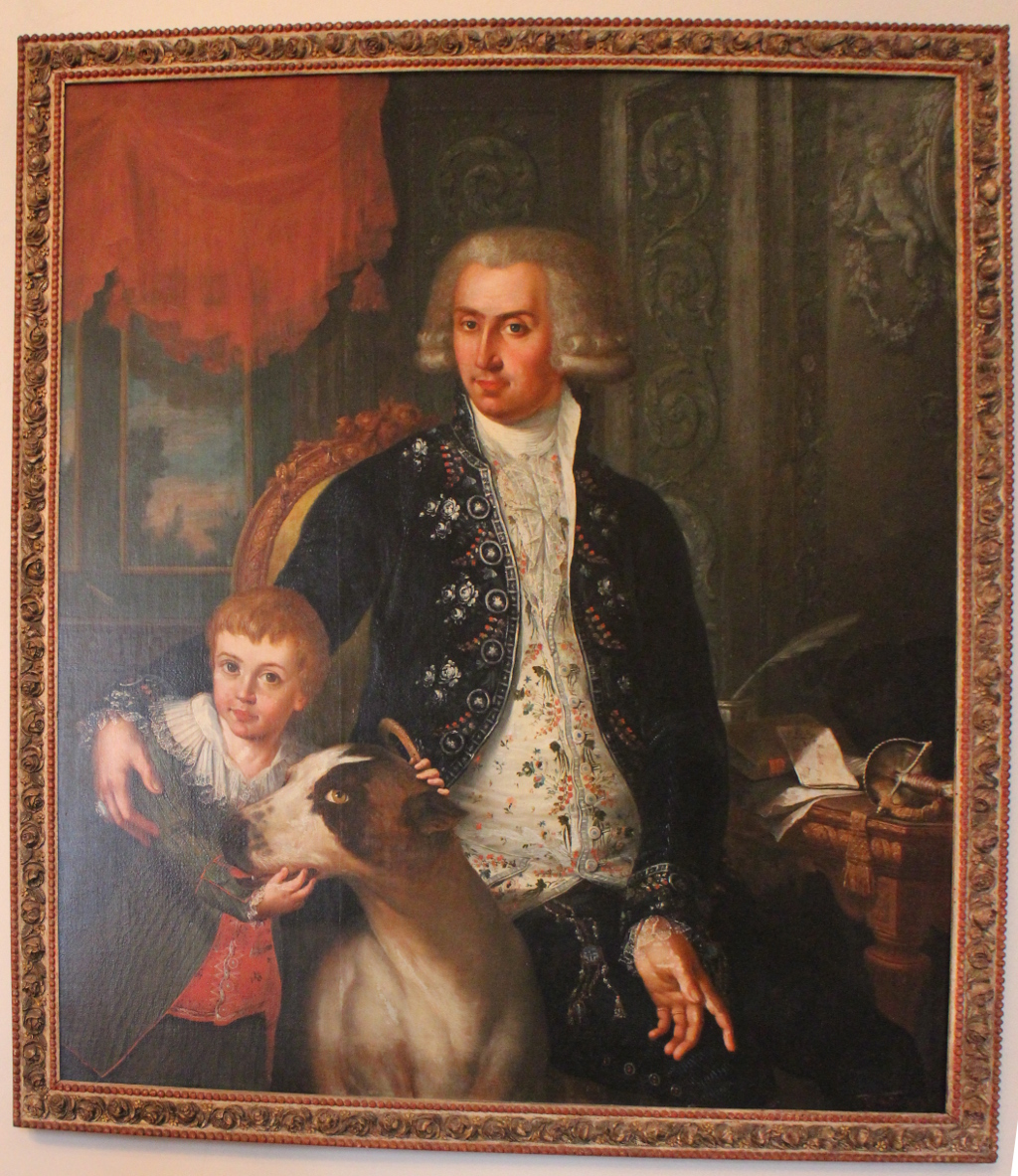 Ritratto di Gomberto Giusti con il figlio Carlo (dipinto) di Ugolini Agostino Gaetano - ambito veronese (sec. XVIII)