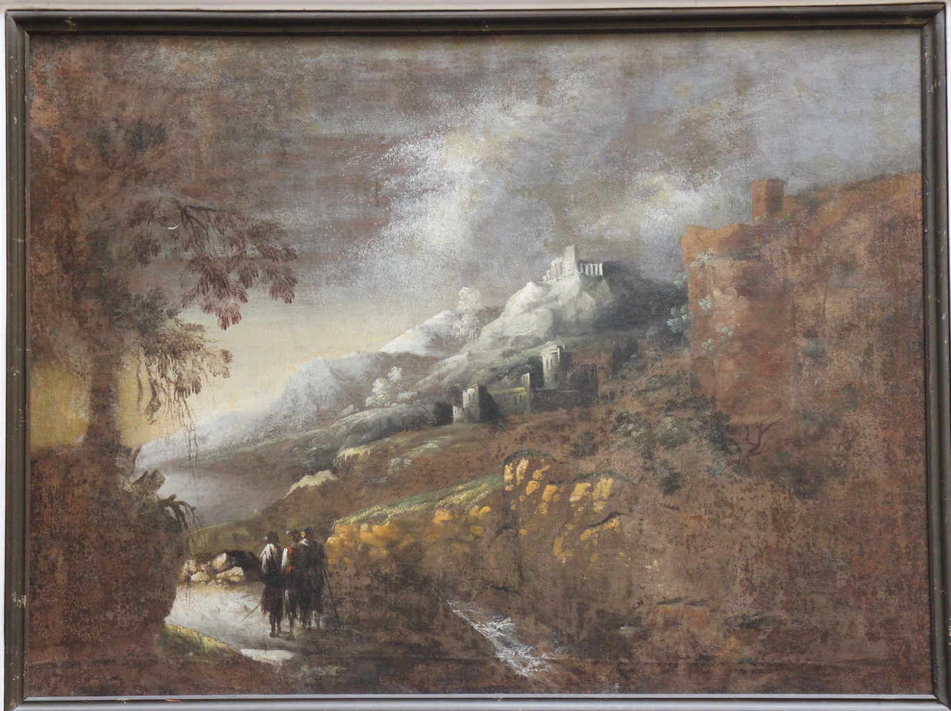 Paesaggio con viandanti (dipinto) - ambito fiammingo (seconda metà sec. XVII)