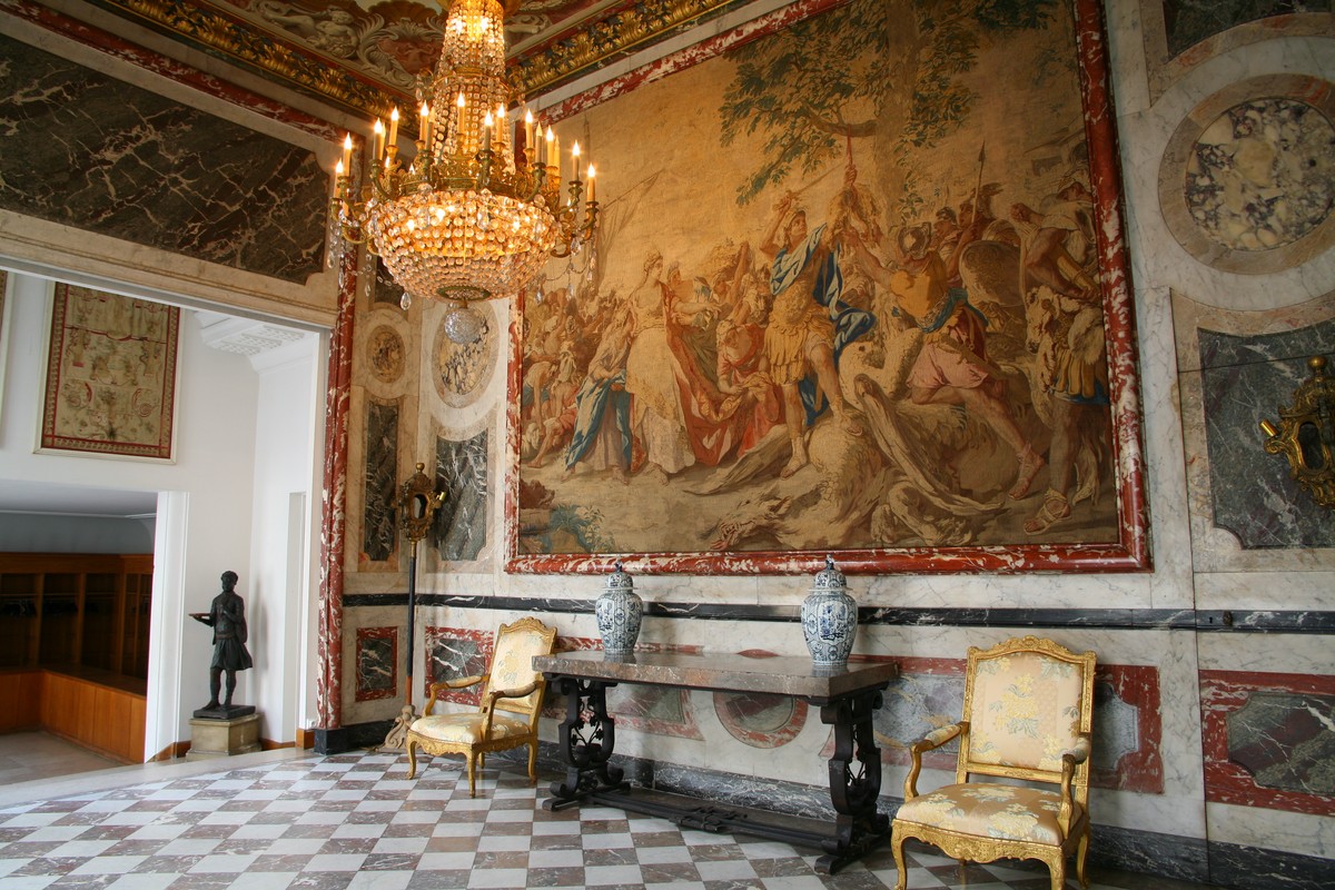 La partenza di Giasone e Medea dopo la conquista del vello d'oro, Scena mitologica (arazzo) di Jean Francois de Troy (attribuito) (sec. XVIII)