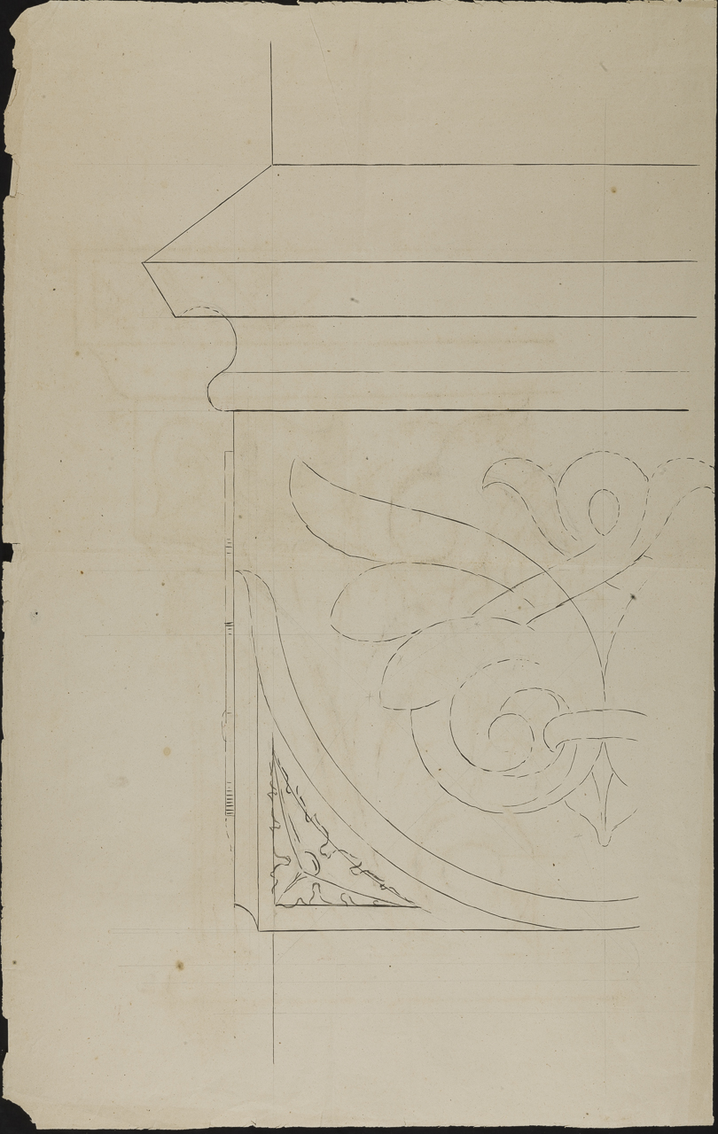 prospetto di capitello (disegno, opera isolata) di Arborio Mella Edoardo (cerchia) (sec. XIX)