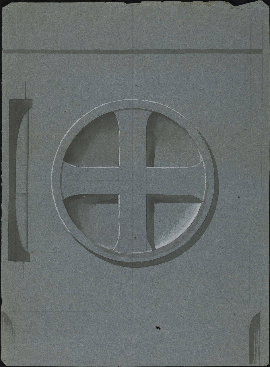 prospetto di croce clipeata (disegno, opera isolata) di Arborio Mella Edoardo (cerchia) (sec. XIX)