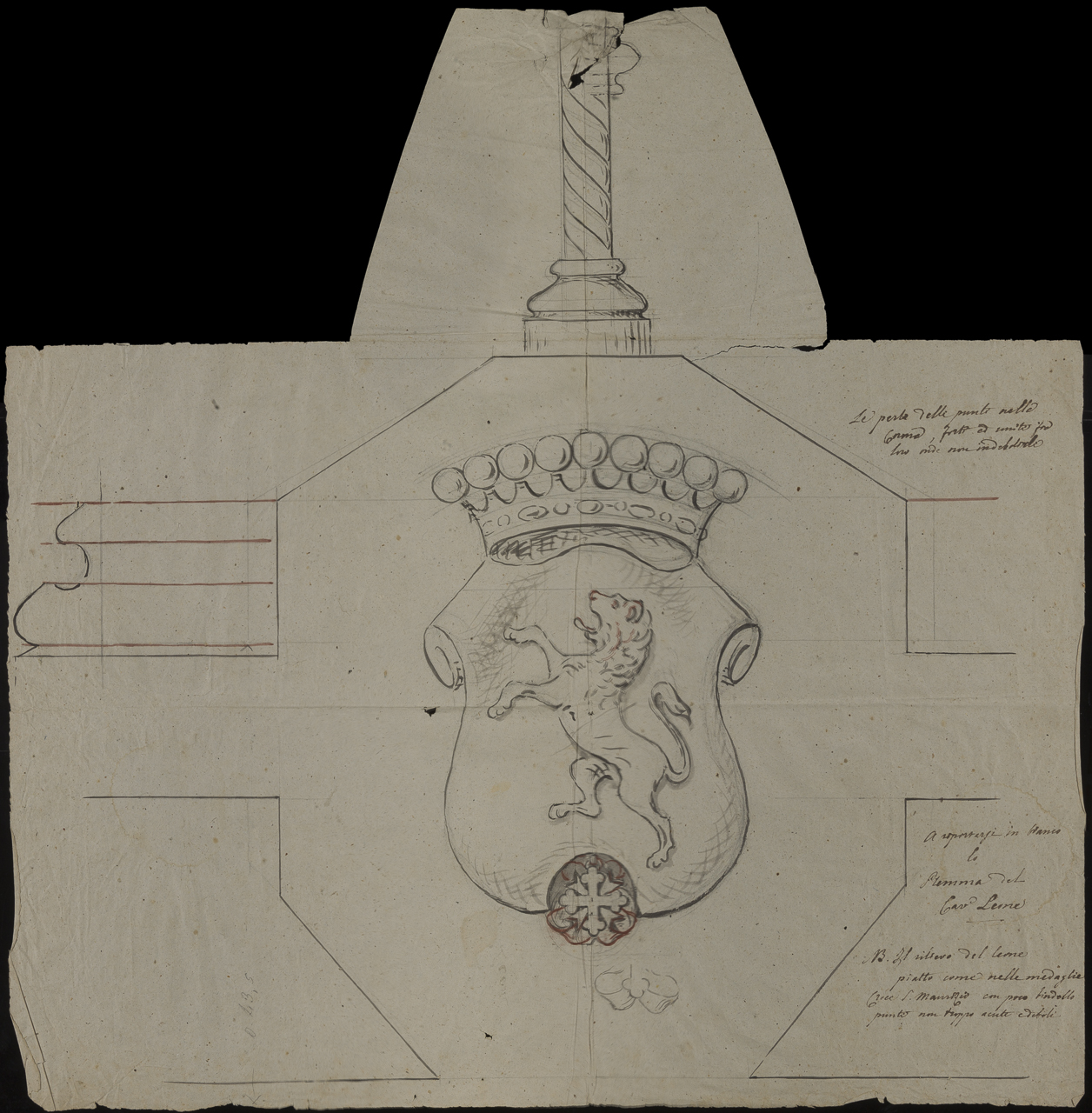 prospetto di monumento funebre (disegno, opera isolata) di Arborio Mella Federico (attribuito) (sec. XX)