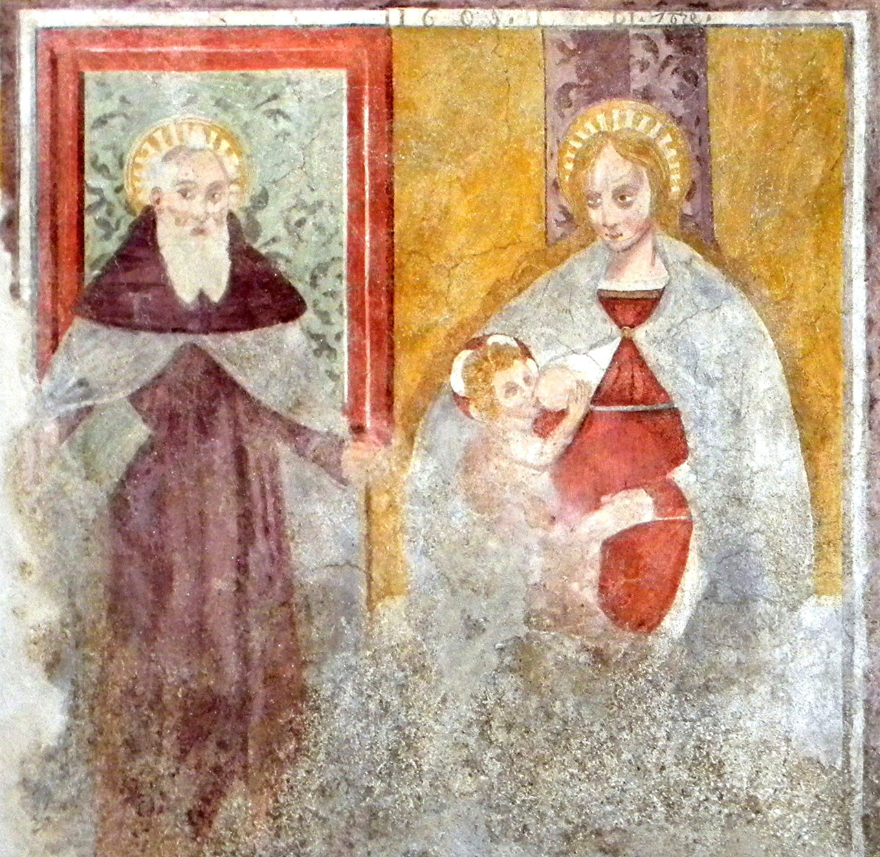 Madonna del Latte (dipinto murale staccato, opera isolata) - ambito piemontese (inizio sec. XVII)