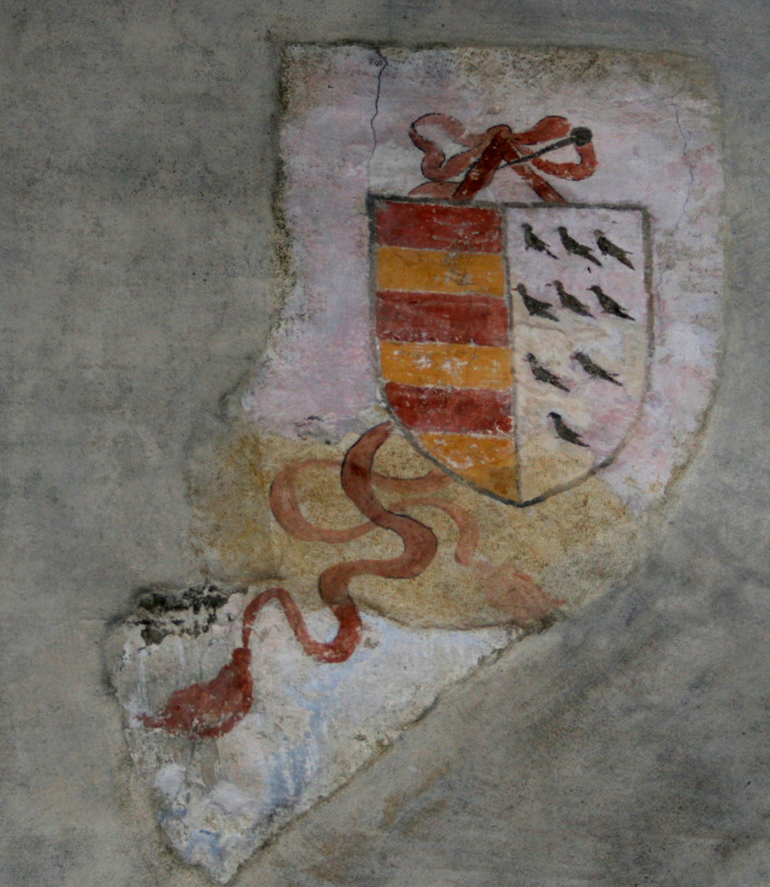 stemma gentilizio (dipinto murale, opera isolata) - ambito piemontese (seconda metà sec. XV)