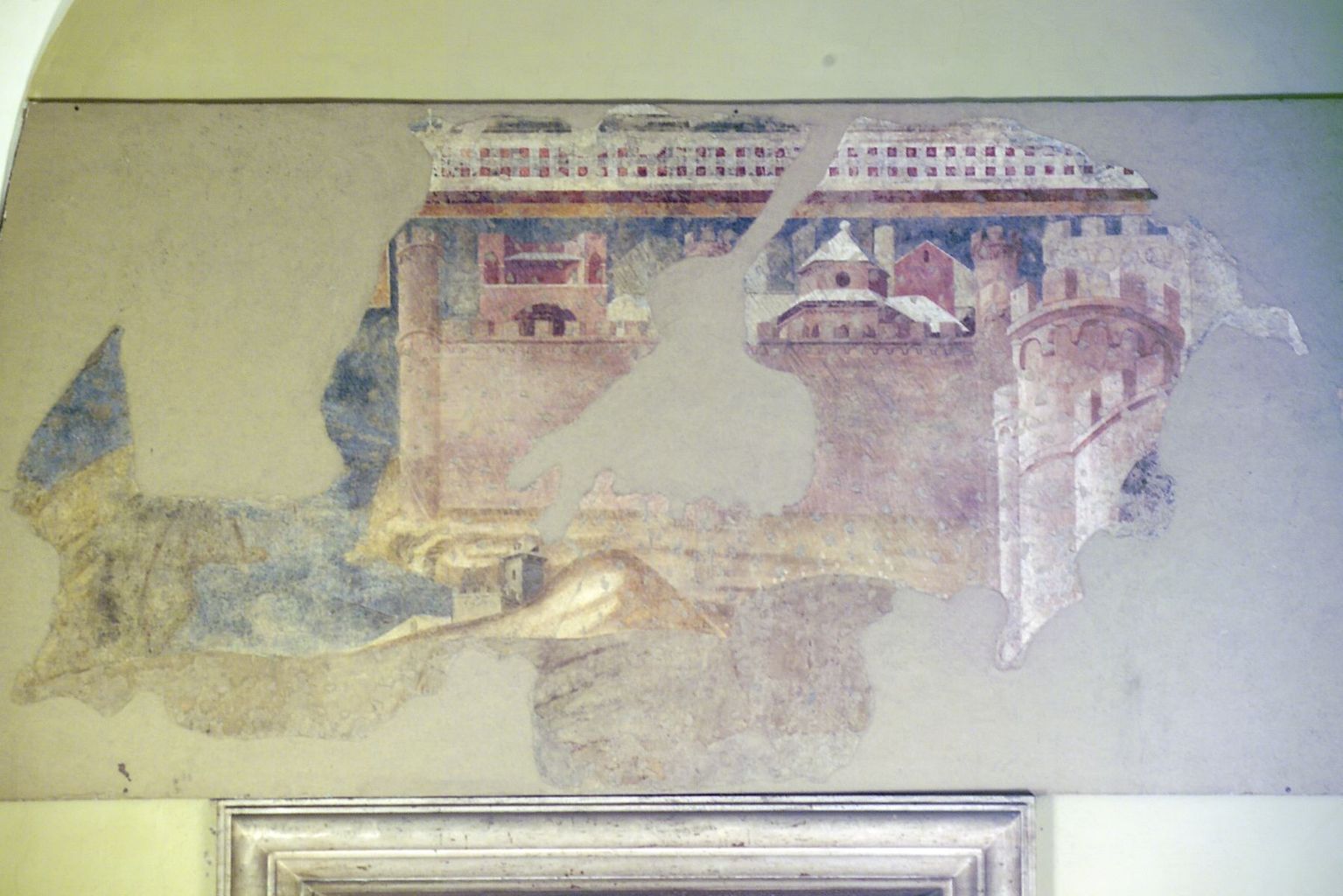 veduta di citta' (dipinto, frammento) di Lorenzetti Ambrogio (sec. XIV)