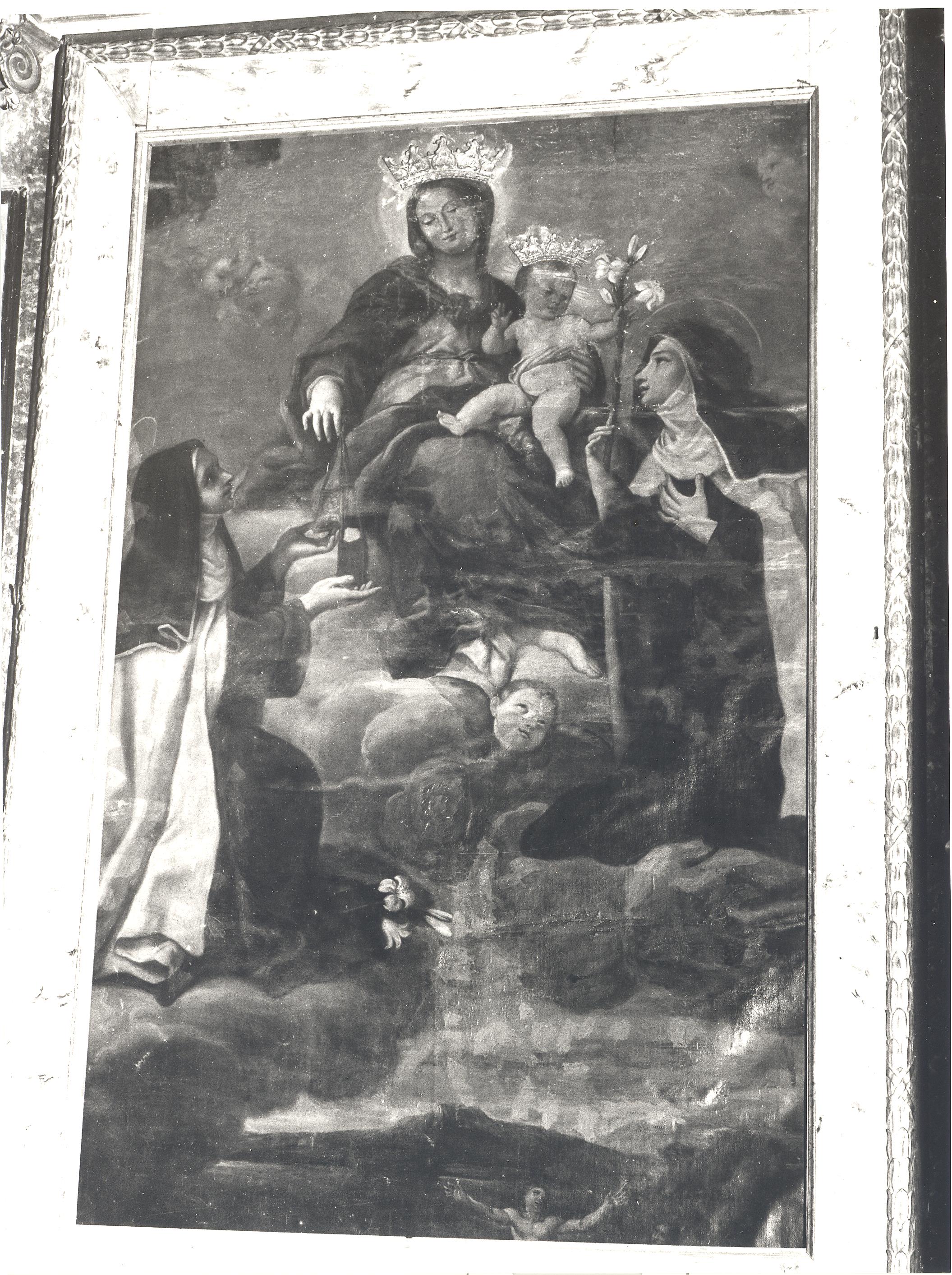 Madonna con Bambino e Sante Carmelitane (dipinto) - ambito Italia centrale (seconda metà sec. XVII)