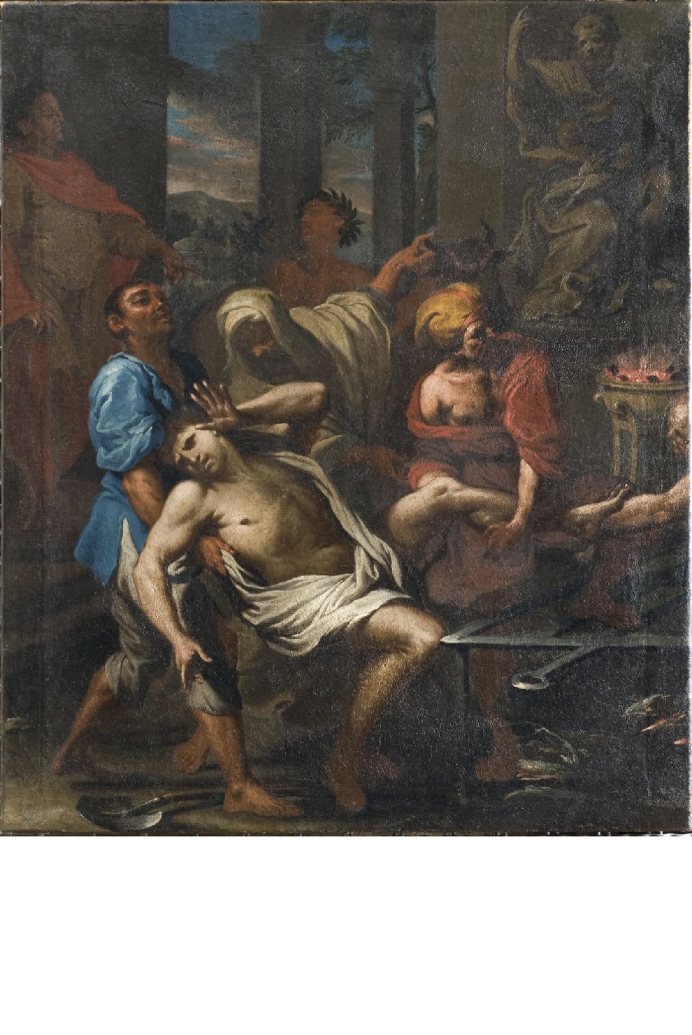 martirio di San Lorenzo (dipinto, opera isolata) di Boccanera Giacinto (attribuito) (inizio sec. XVIII)