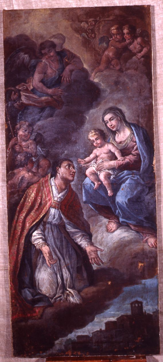 apparizione della Madonna a San Tommaso da Villanova (dipinto, opera isolata) di Boccanera Giacinto (attribuito) (sec. XVIII)