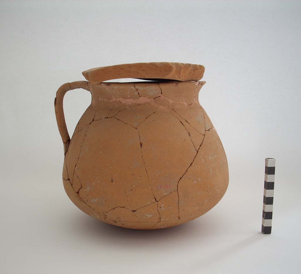 olla monoansata - ambito messapico (secc. I a.C./ I d.C)