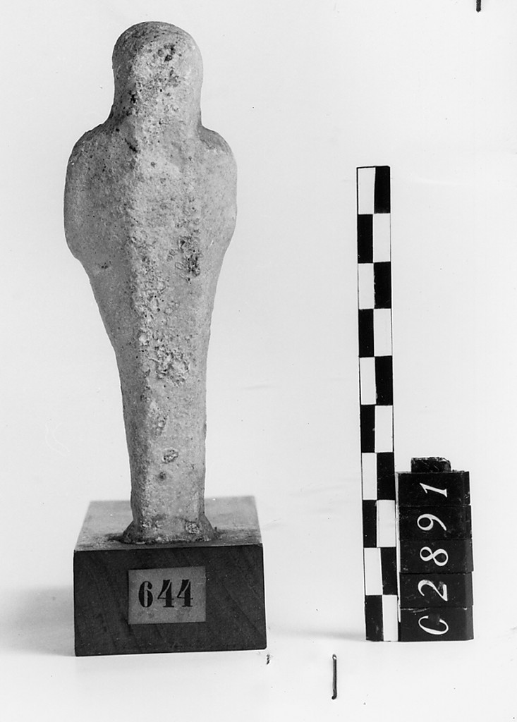 Ushabti mummiforme con pilastro dorsale, Schneider Cl.XIA5 (Epoca Tolemaica)