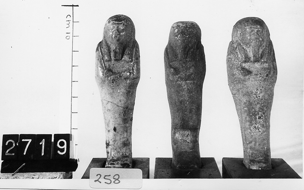 Ushabti mummiforme con pilastro dorsale, Schneider Cl.XIC (Epoca tarda)