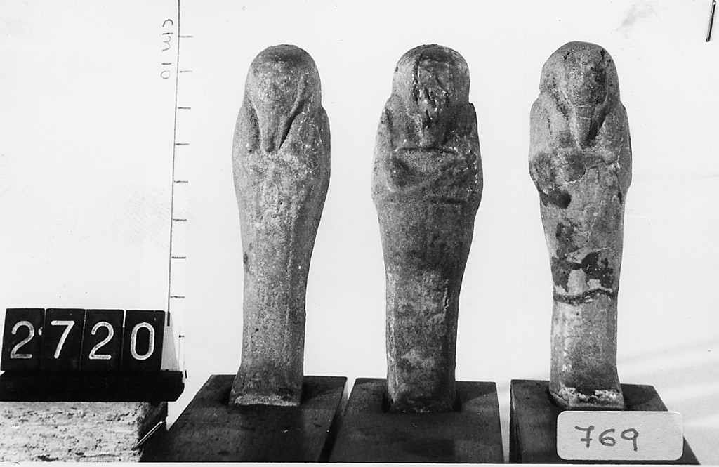 Ushabti mummiforme con pilastro dorsale, Schneider Cl.XIC (Epoca tarda)