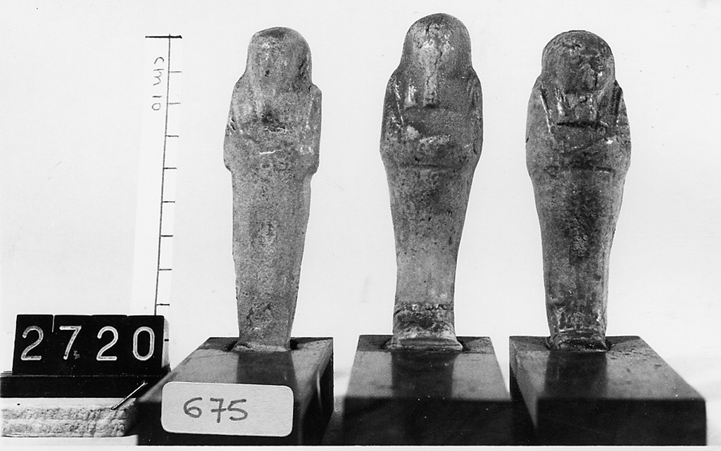 Ushabti mummiforme con pilastro dorsale, Schneider Cl.XIC (Epoca tarda)