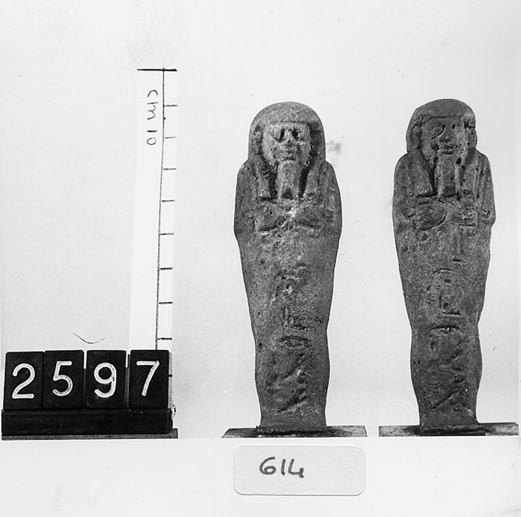 Ushabti mummiforme con pilastro dorsale, Schneider Cl.XIA5 (Epoca tarda)