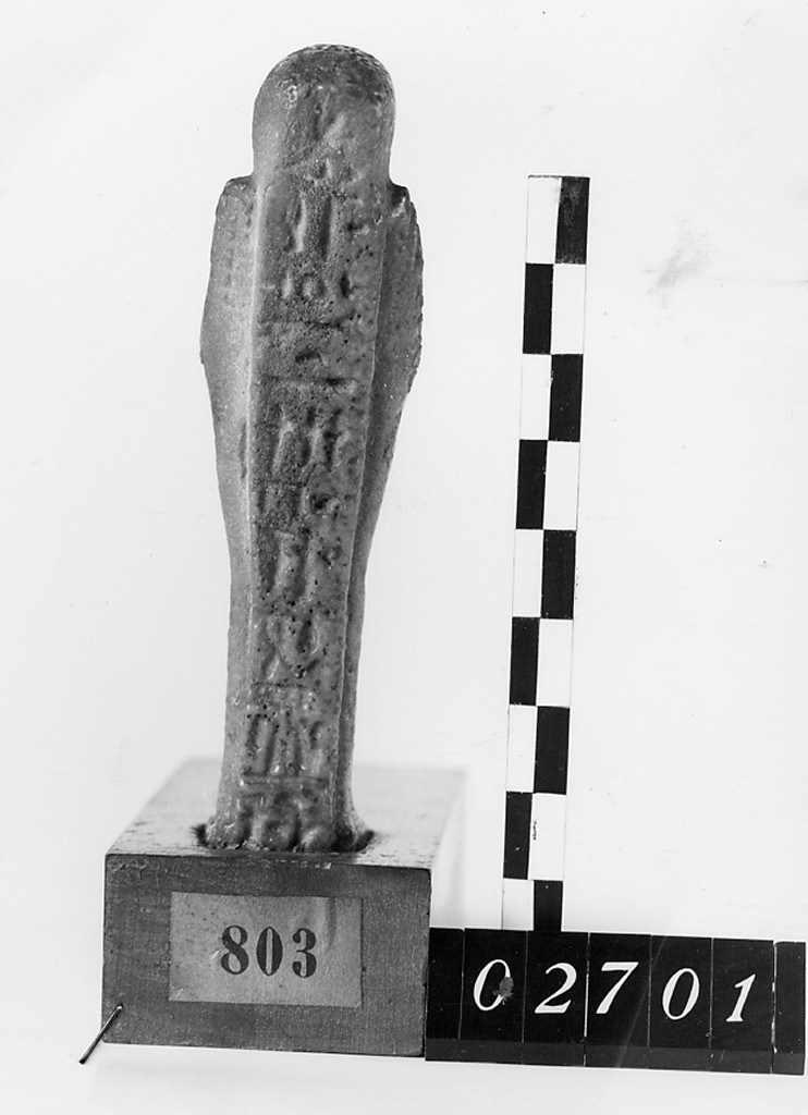 Ushabti mummiforme con pilastro dorsale, Schneider Cl.XIC (Epoca tarda XXVI)