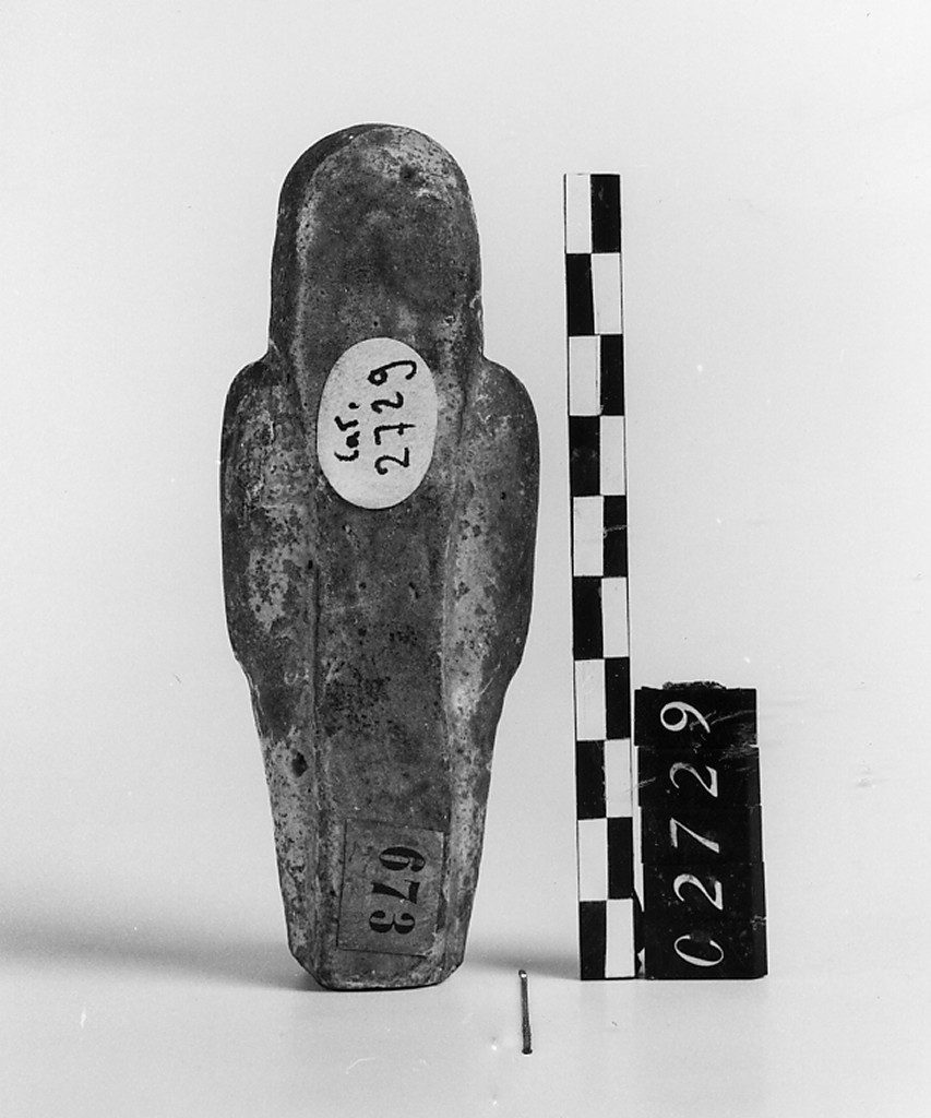 Ushabti mummiforme con pilastro dorsale, Schneider Cl.XIC (Epoca tarda-Tolemaica)