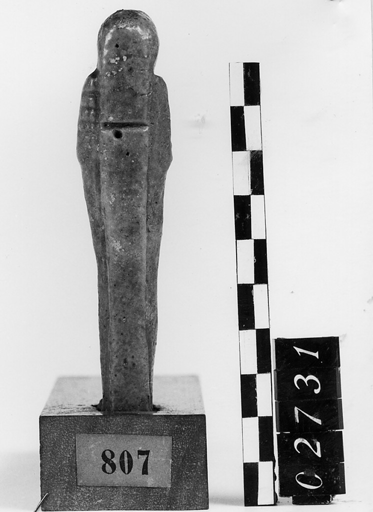 Ushabti mummiforme con pilastro dorsale, Schneider Cl.XIA5 (Epoca tarda XXX)