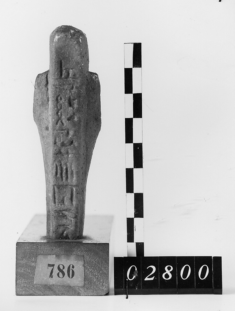 Ushabti mummiforme con pilastro dorsale, Schneider Cl.XIC (Epoca tarda XXX)