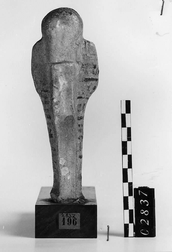 Ushabti mummiforme con pilastro dorsale, Schneider Cl. XIA6 (Epoca tarda-Tolemaica)