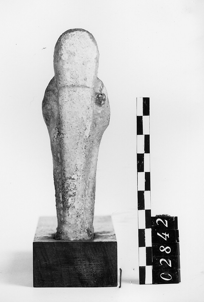 Ushabti mummiforme con pilastro dorsale, Schneider Cl. XIA6 (Epoca tarda-Tolemaica)