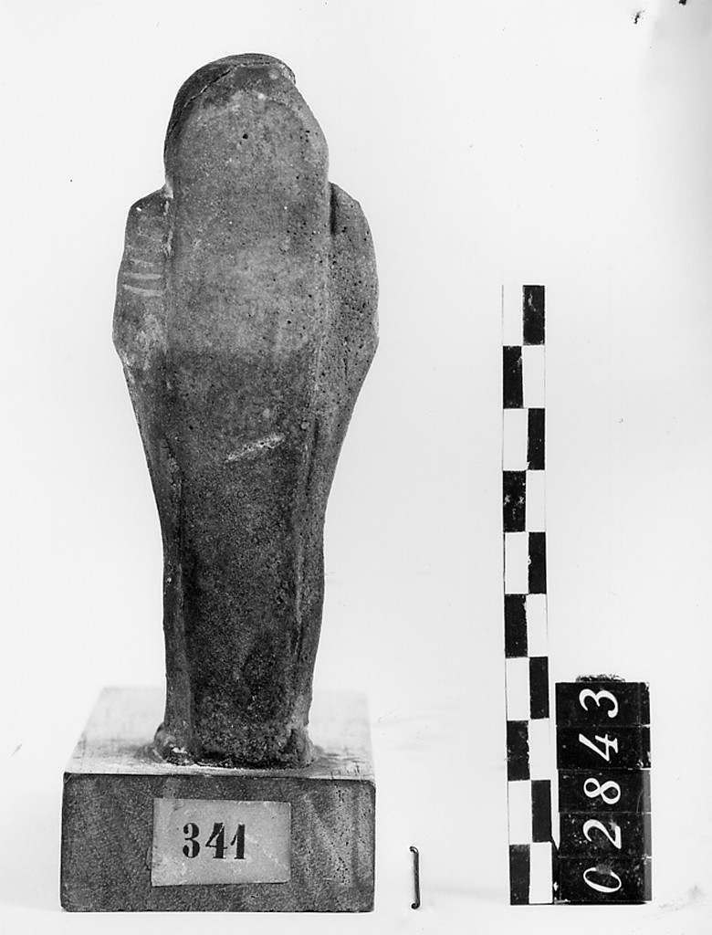 Ushabti mummiforme con pilastro dorsale, Schneider Cl. XIA1 (Epoca tarda-Tolemaica)