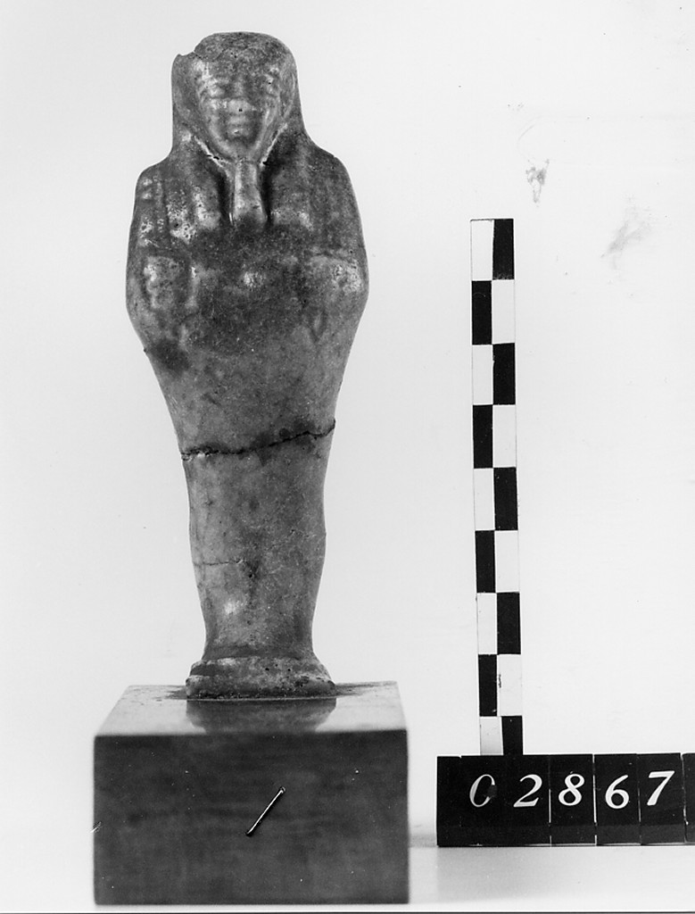 Ushabti mummiforme con pilastro dorsale, Schneider Cl. XIA5 (Epoca tarda-Tolemaica)