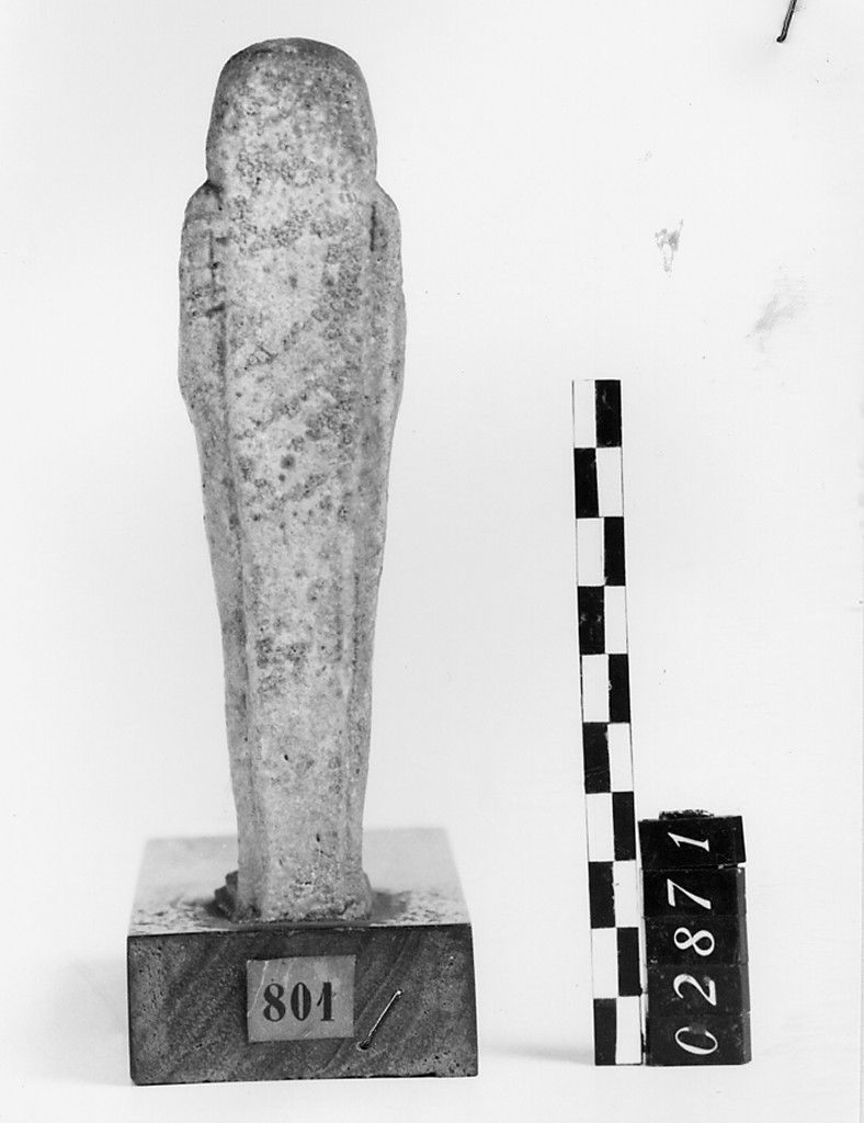 Ushabti mummiforme con pilastro dorsale, Schneider Cl. XIC (Epoca tarda)