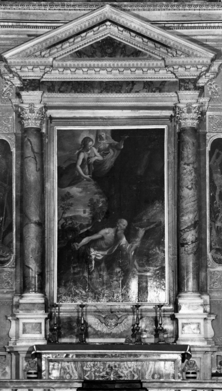 mostra d'altare, complesso decorativo - ambito romano (fine sec. XVI)