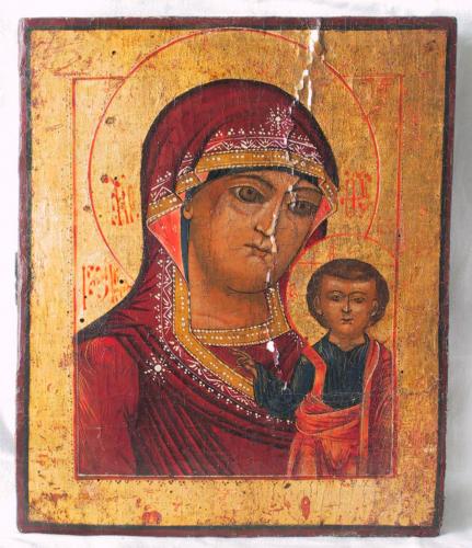 Madonna con Bambino (icona, opera isolata) - ambito russo (sec. XVI)