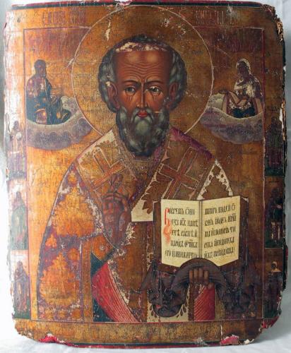 San Nicola di Bari (icona, opera isolata) - ambito russo (fine/ inizio secc. XV/ XVI)