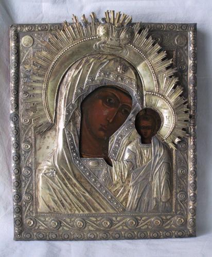Madonna di Kazan, Madonna con Bambino (icona, opera isolata) - ambito russo (sec. XVII, sec. XIX)