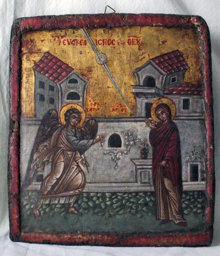 Annunciazione (icona, opera isolata) - ambito greco (sec. XVII)