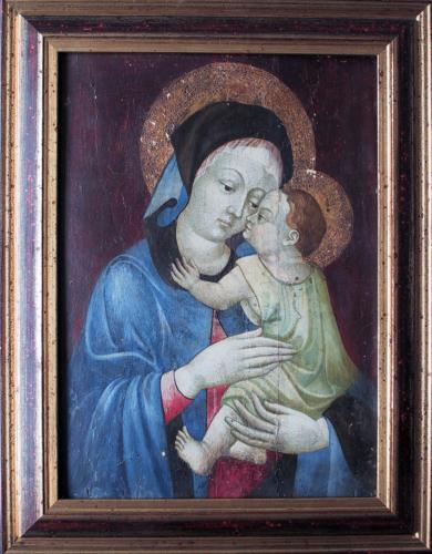 Madonna della Tenerezza, Madonna con Bambino (dipinto, opera isolata) - ambito fiammingo (fine/ inizio secc. XV/ XVI)