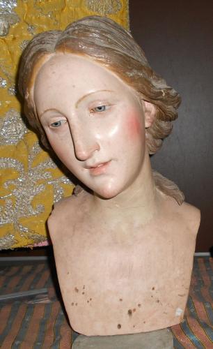 testa di donna (statua, frammento) - bottega napoletana (sec. XIX)
