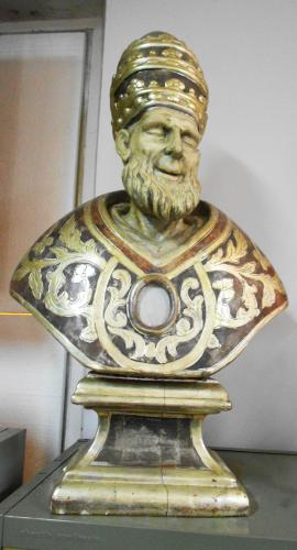 Santo papa (reliquiario - a busto, opera isolata) - bottega siciliana (sec. XVII)
