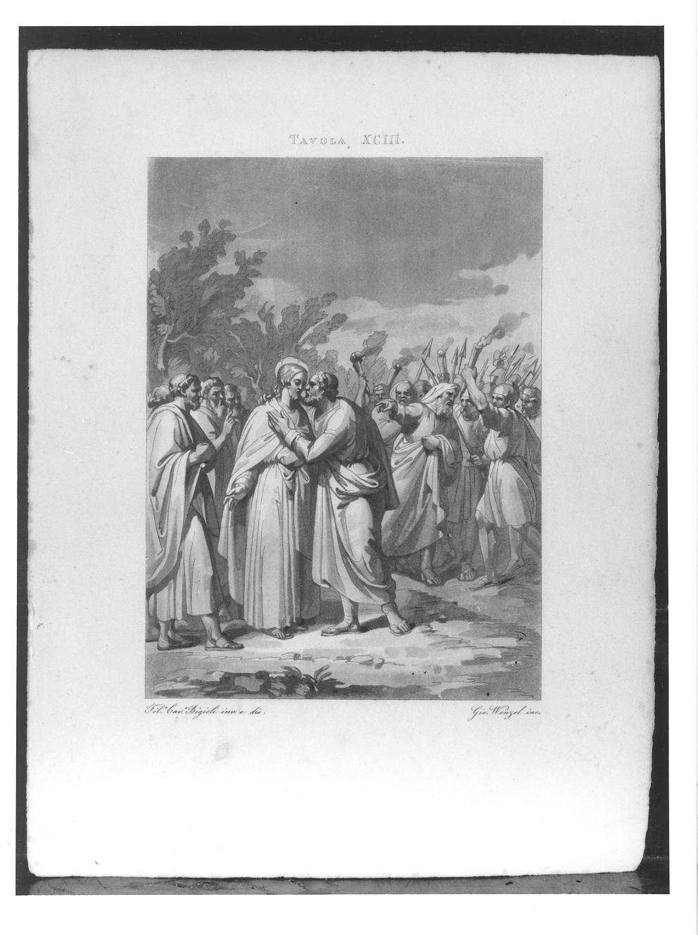 bacio di Giuda (stampa) di Wenzel Giovanni, Bigioli Filippo (prima metà, prima metà sec. XIX, sec. XIX)