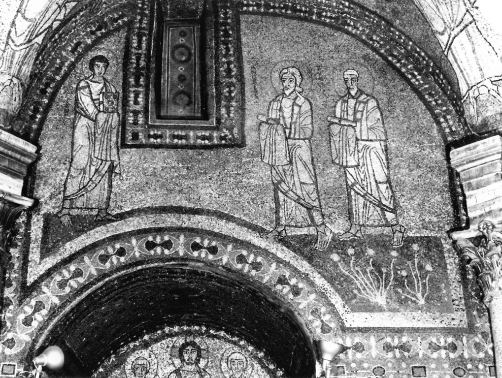 Gli apostoli Andrea, Giacomo, Giovanni (decorazione musiva, complesso decorativo) - ambito romano (sec. IX)