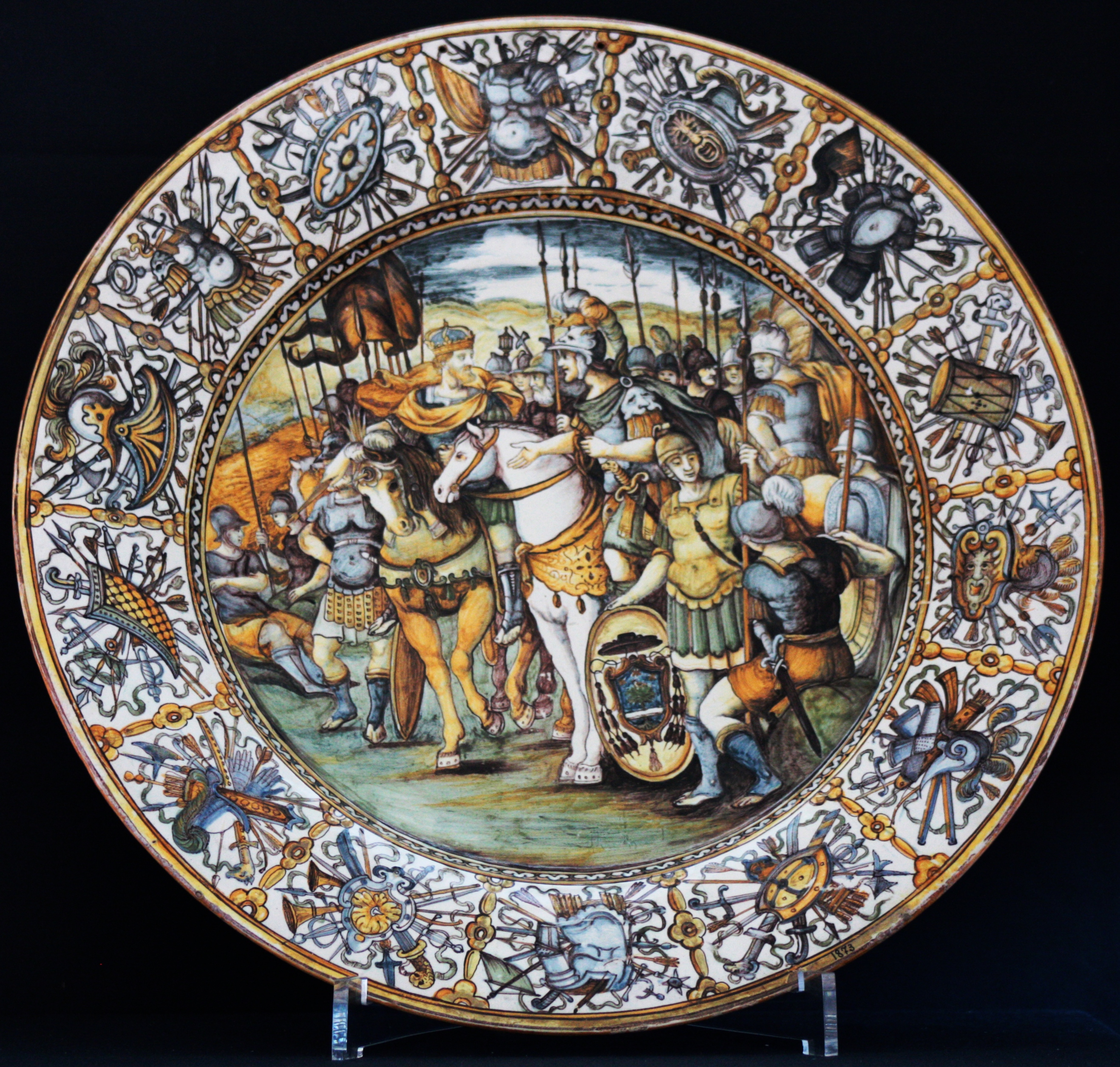piatto, opera isolata di Grue Francesco (attribuito) - produzione di Castelli (seconda metà sec. XVII)